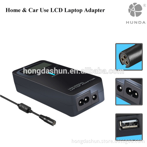 LCD board display 2 in 1 used home & car universal AC/DC laptop power adapter